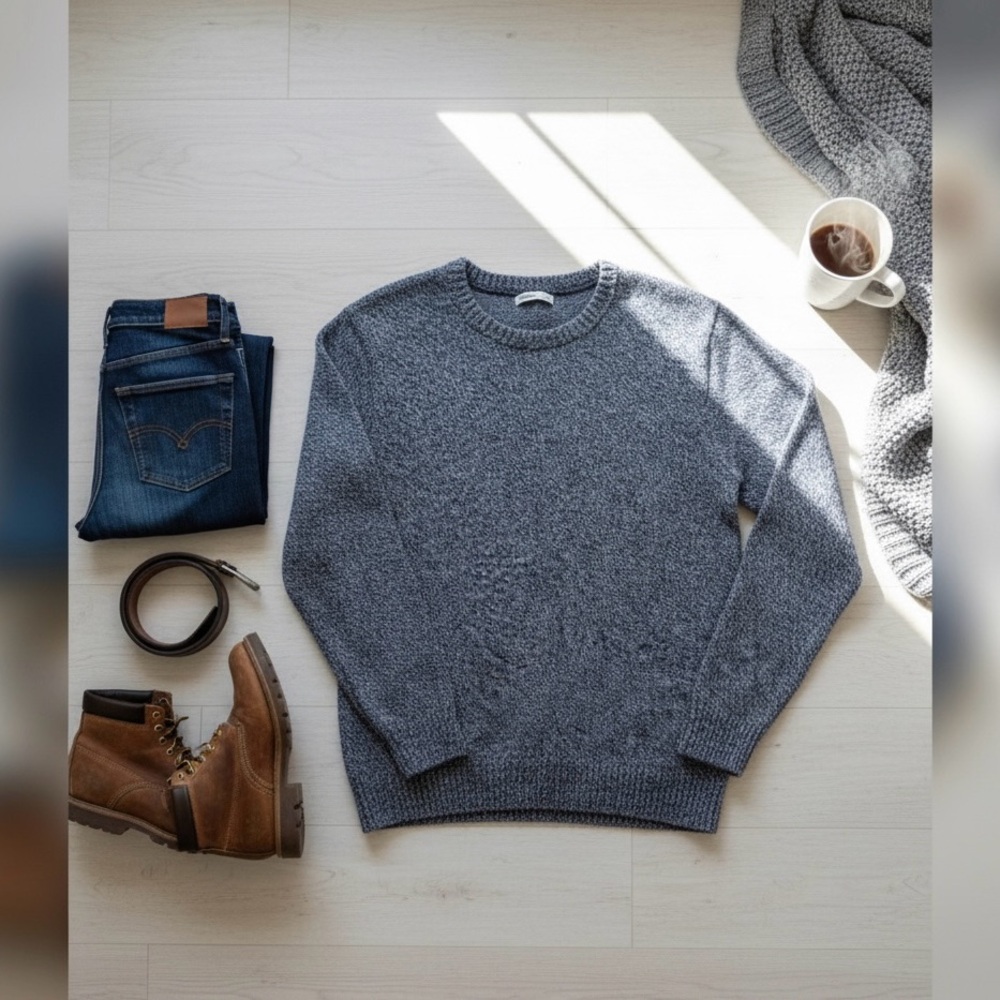 Sonoma Navy and White Knit Sweater